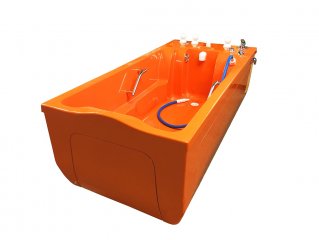 Корпус ванны «Ладога» (ложе и боковые панели), а также ступень могут быть выполнены в любом цветовом исполнении по палитре RAL