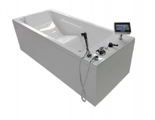 Корпус пароуглекислой ванны «Оккервиль-Комби» включает в себя непосредственно ложе ванны и сиденье-шезлонг