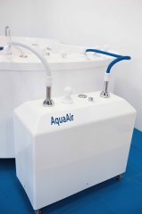 “Aquaair” device for underwater shower-massage (tangentor)