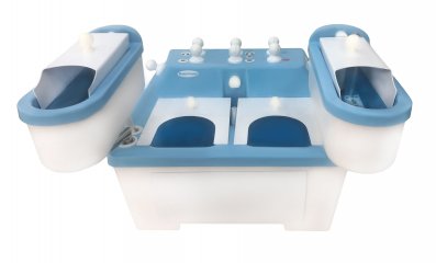 Ванна 4-х камерная Истра-4К (для  агрессивных сред), оснащение жемчужной решеткой с краном подачи сжатого воздуха. Цвет ложа 5874