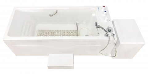Ванна водолечебная бальнеологическая Оккервиль с оснащением жемчужной решеткой и компрессором отдельностоящим к пузырьковой (жемчужной) решетке 